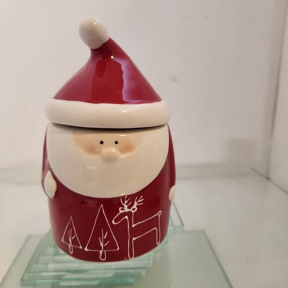 Santa Jar Upcycled from a candle - Picture 1 of 6